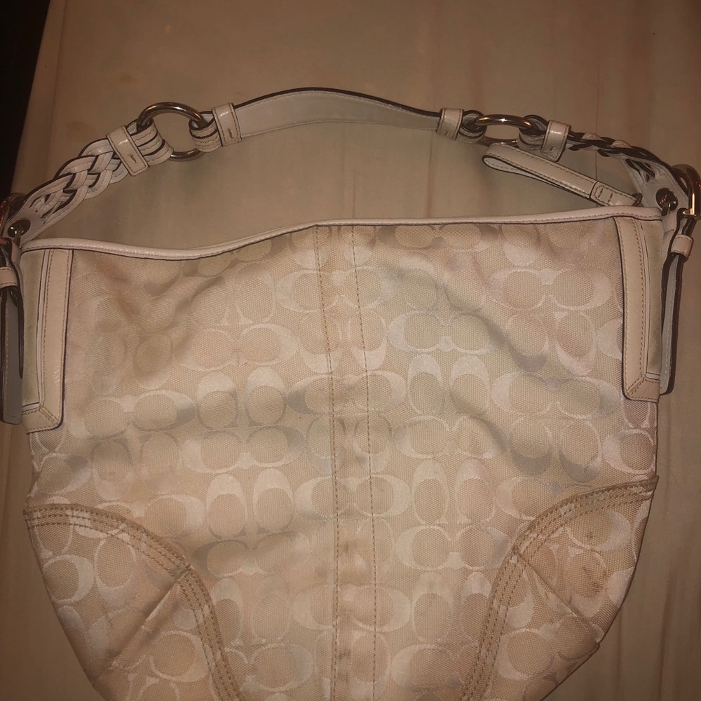 Large coach braided white hobo